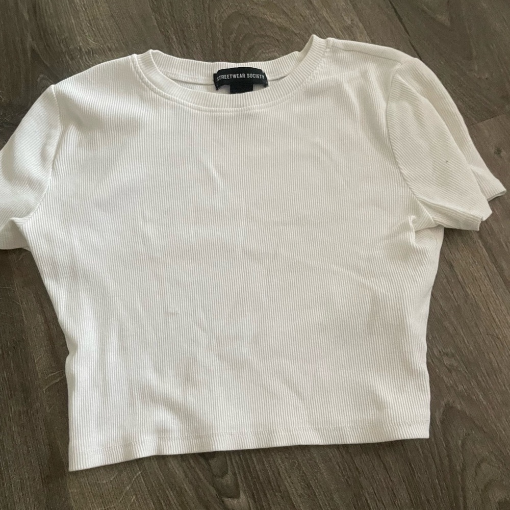 white crop top
